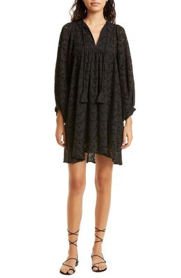MILLE Daisy Long Sleeve Dress in Black Floral Eyelet