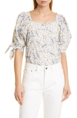 MILLE Evelyn Floral Cotton Top in Capri