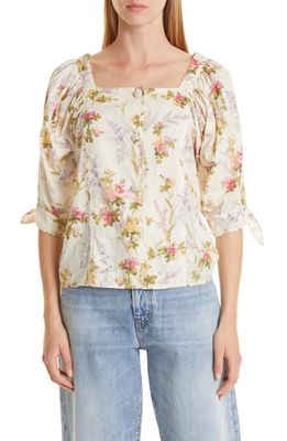 MILLE Evelyn Floral Cotton Top in Trianon
