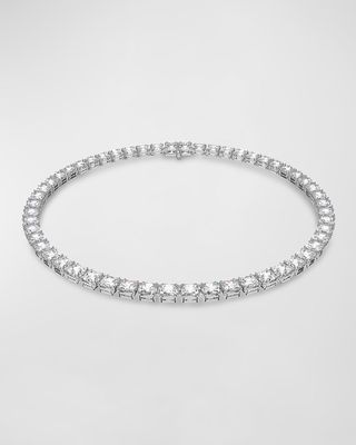 Millenia Necklace with Square-Cut Crystals and Rhodium-Tone Plating