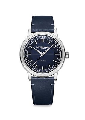 Millesime Stainless Steel & Leather-Strap Watch/39.5MM