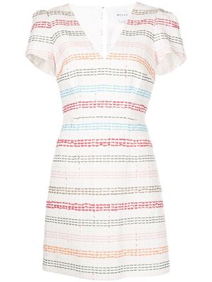 Milly Atalie striped tweed dress - White