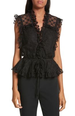 Milly Claire Lace Top in Black