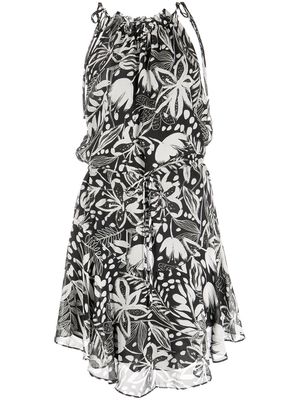 Milly Gwin tiger-lily print dress - Black