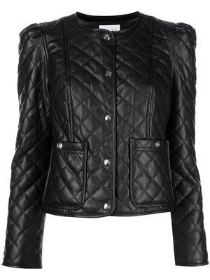 Milly Hollie diamond-quilted faux-leather jacket - Black