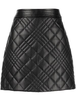 Milly Hollie diamond-quilted faux-leather skirt - Black
