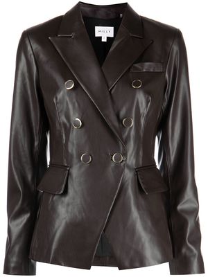 Milly Inez Vegan leather blazer - Brown