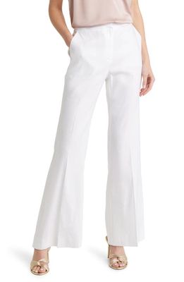 Milly Lennon Linen Blend Flare Pants in White