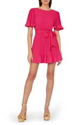 Milly Lumi Pleated Tie Waist Dress in Milly Pink