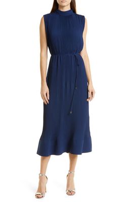 Milly Milina Micropleat Sleeveless Dress in Navy