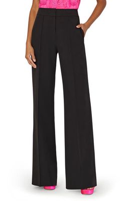 Milly Nash High Waist Cady Wide Leg Pants in Black