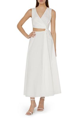 Milly Nidra Cutout Stretch Cotton Poplin Maxi Dress in White