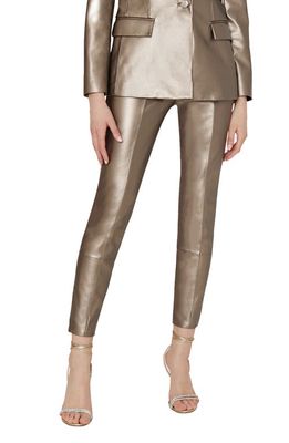 Milly Re Faux Leather Pants in Silver