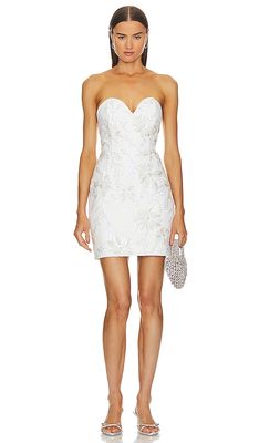 MILLY Ronni Cady Embroidery Dress in White