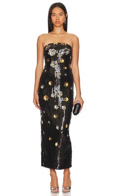 MILLY Shiloh Sequin Dress in Black
