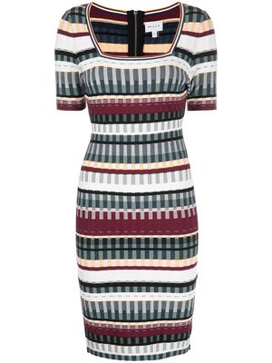 Milly textured-finish striped mini-dress - Multicolour