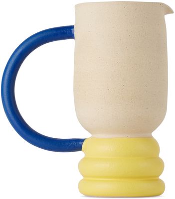 Milo Made Ceramics SSENSE Exclusive Off-White & Yellow Lumpy Jug