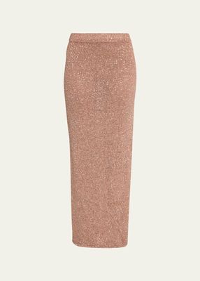 Milos Knit Sequined Maxi Skirt