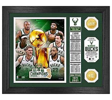 Milwaukee Bucks 2021 NBA Finals Champions Banne r Frame