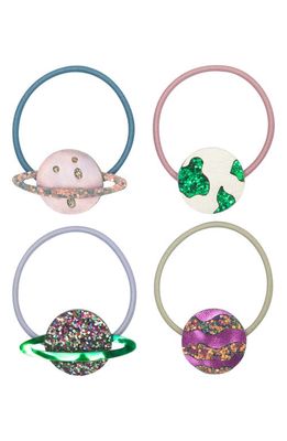 Mimi & Lula Kids' Solar System Assorted 4-Pack Ponytail Holders in Pink