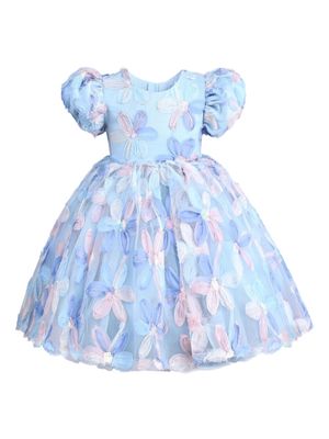 Mimi Tutu Daisy bow-detail flared dress - Blue