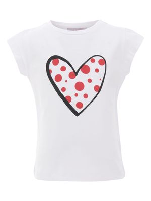 Mimi Tutu heart-print cotton T-shirt - White