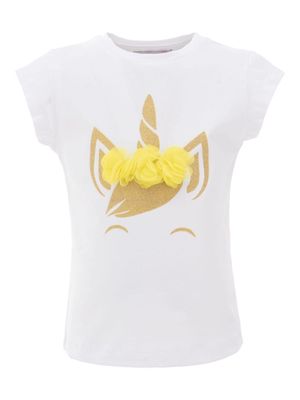 Mimi Tutu unicorn-print cotton T-shirt - White