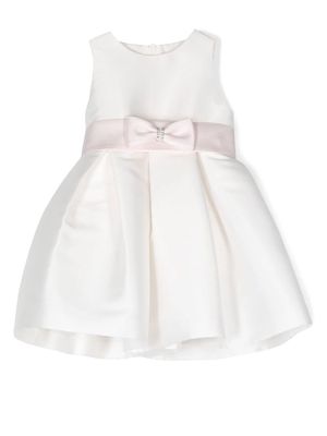 Mimilù belted-bow midi dress - White