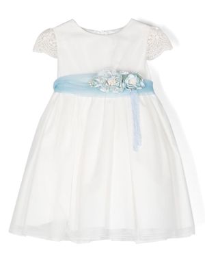 Mimilù floral-belt maxi dress - White