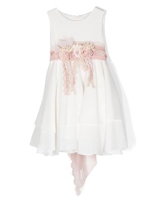 Mimilù floral-detail sleeveless dress - White