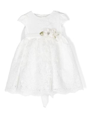 Mimilù floral-lace cap-sleeve dress - White