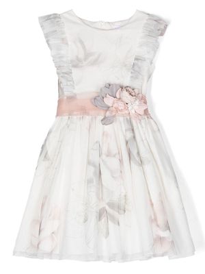 Mimilù floral-print tulle dress - White