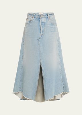 Mina Reworked Denim Midi Skirt