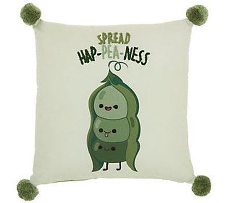 Mina Victory Hap-Pea-Ness 16" X 16" Throw Pillo w