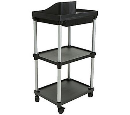 Mind Reader 3-Tier Rolling Cart on Wheels with Pull-Out Drawer