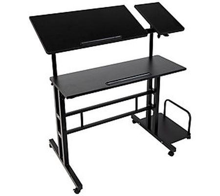 Mind Reader Mobile XL Sitting and Standing Work station Desk