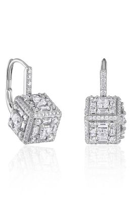 Mindi Mond Clarity 3D Halo Diamond Drop Earrings in White Gold/Diamond 