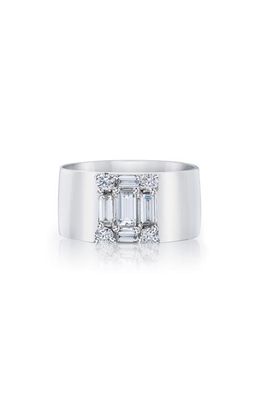 Mindi Mond Clarity Diamond Cigar Band Ring in 18K White Gold 