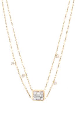Mindi Mond Clarity Floating Diamond Pendant Necklace in 18K Yg