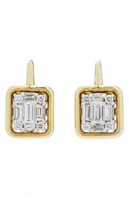 Mindi Mond Clarity Framed Diamond Drop Earrings in 18K Yellow Gold 