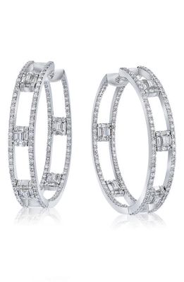 Mindi Mond Clarity Inside Out Diamond Hoop Earrings in White Gold/Diamond 