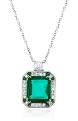 Mindi Mond Emerald & Diamond Pendant Necklace in Em/Dia/18K