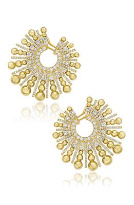 Mindi Mond Icon Bead & Diamond Spoke Earrings in 18K Yellow Gold