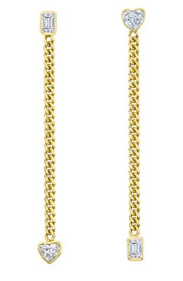 Mindi Mond Icon Fancy Chain Diamond Mismatched Earrings in Yellow Gold/Diamond 