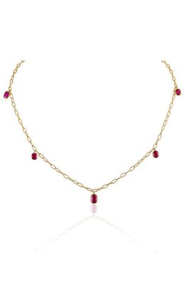 Mindi Mond Ruby Tinsel Charm Chain Necklace in Yellow Gold/Ruby 