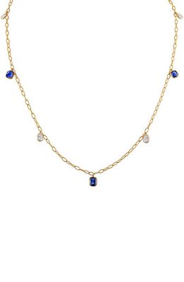 Mindi Mond Tinsel Burma Sapphire & Diamond Necklace in Yellow Gold/Diamond/Sapphire 