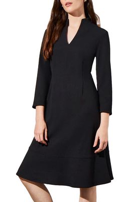Ming Wang Deco Crepe Cocktail Dress in Black