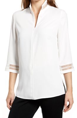 Ming Wang Ladder Stitch Popover Tunic in White