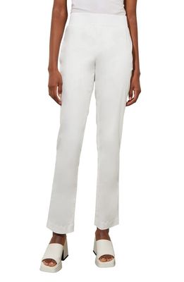 Ming Wang Straight Leg Pull-On Pants in White