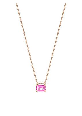 Mini 18K Rose Gold & Pink Topaz Chain Necklace
